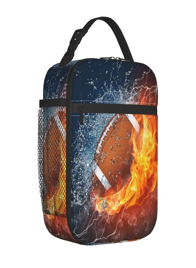 Funacola American Football Ball Sport Lunch Bag For Boys Girls Reusable Lunch Box Insulated Portable Lunch Tote For Kids School Men Women Adults Work Travel Picnic - Image 2